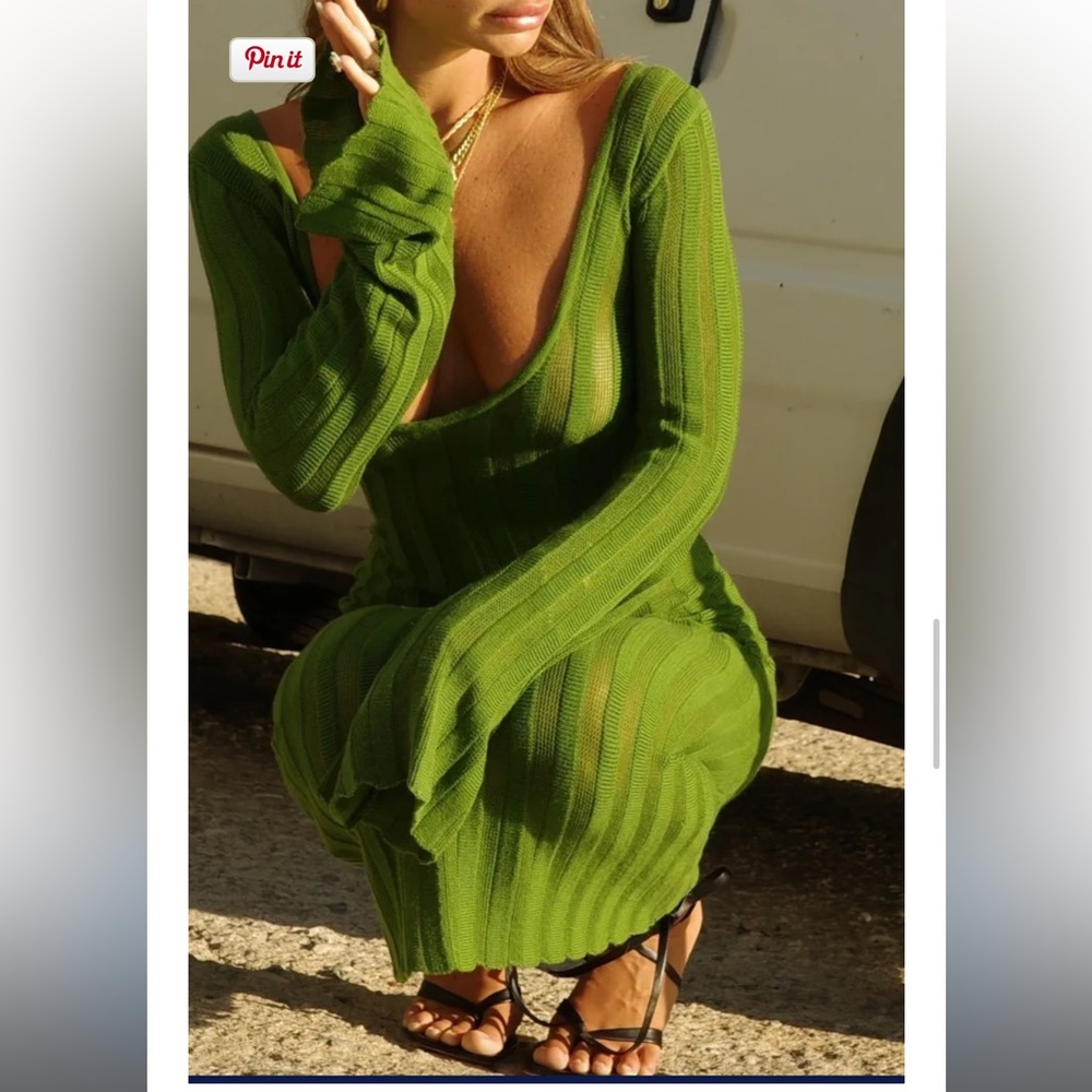 Money Green Sweet Nothing Knit Dress - M